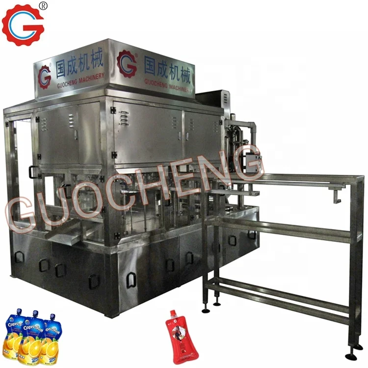 Fully Automatic Spout Pouch Automatic Juice Soft Drink Filling Machine