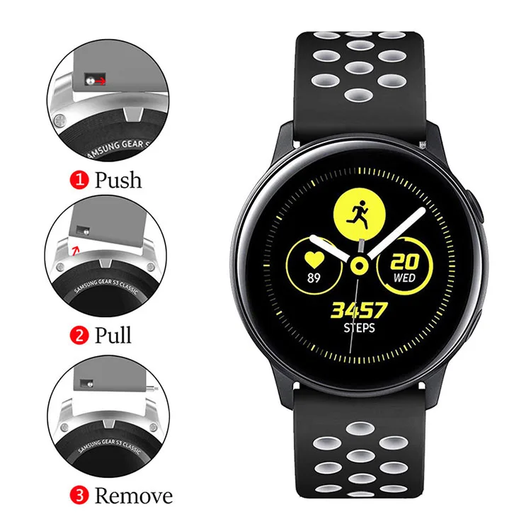 Quick Release 20mm 22mm Sport Rubber Watchband Bracelet Silicone Watch Band Strap For Samsung Galaxy Gear Watch