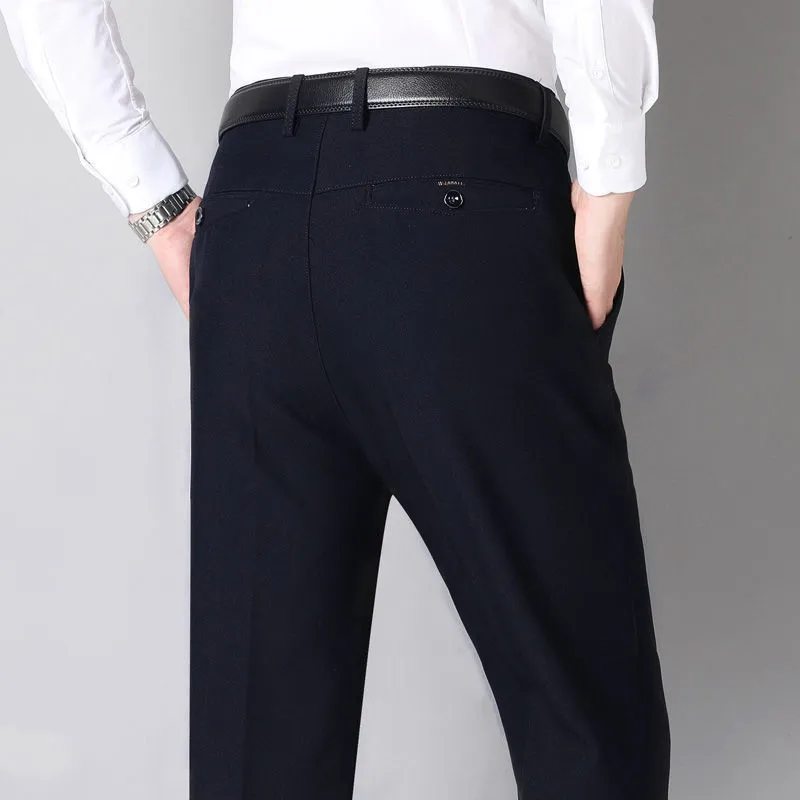 Oversize Pleeted Side Stripe White Black Suits Cotton Formal Pants Adjustable Dress Jumpsuit Casual Chino Trousers For Men