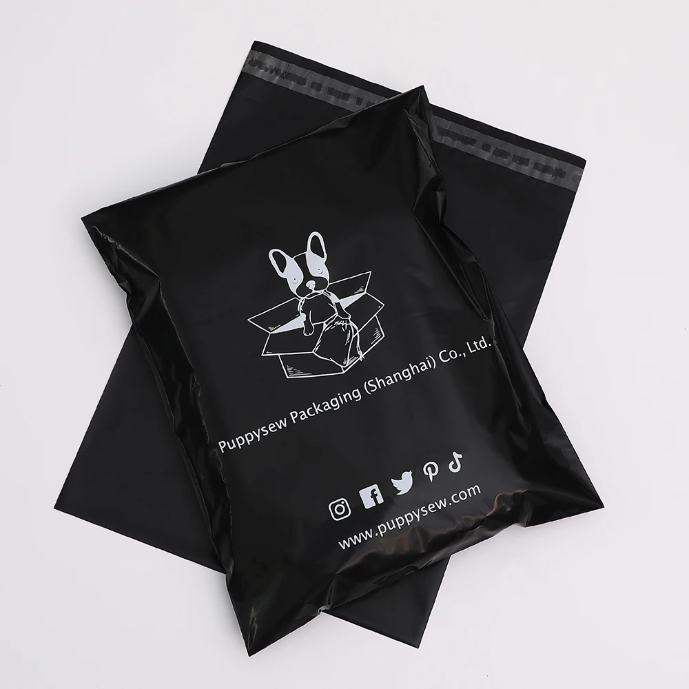 10x14inches  Black Poly Mailer Ready To Ship or Custom Logo Self Seal Plastic Shipping Bag Postage bag With Custom  Logo Printed