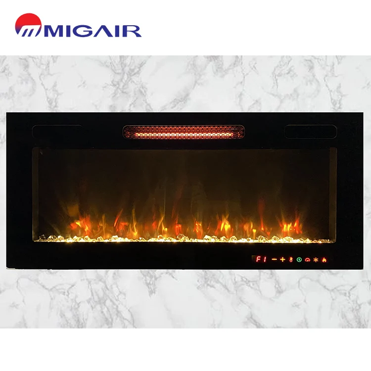 Factory wholesale Flame Adjustable electric heater fireplace wall hanging mounted luxury