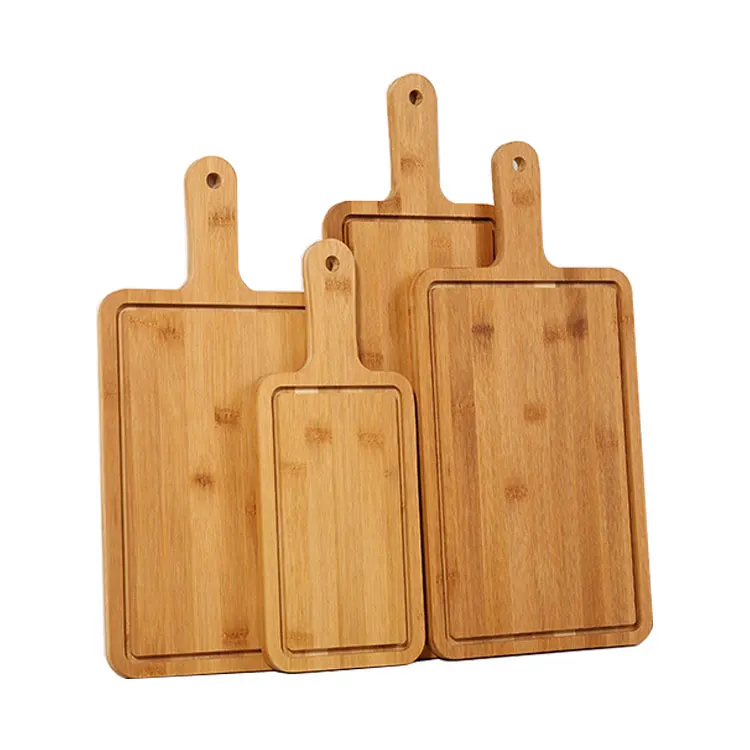 wholesale bamboo bread board bamboo cutting chopping board with handle