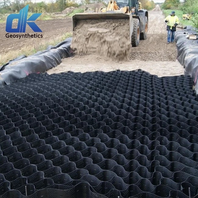 Reinforced embankment retaining walls HDPE geocell roadbed reinforcement soil stabilization of river channel geocell