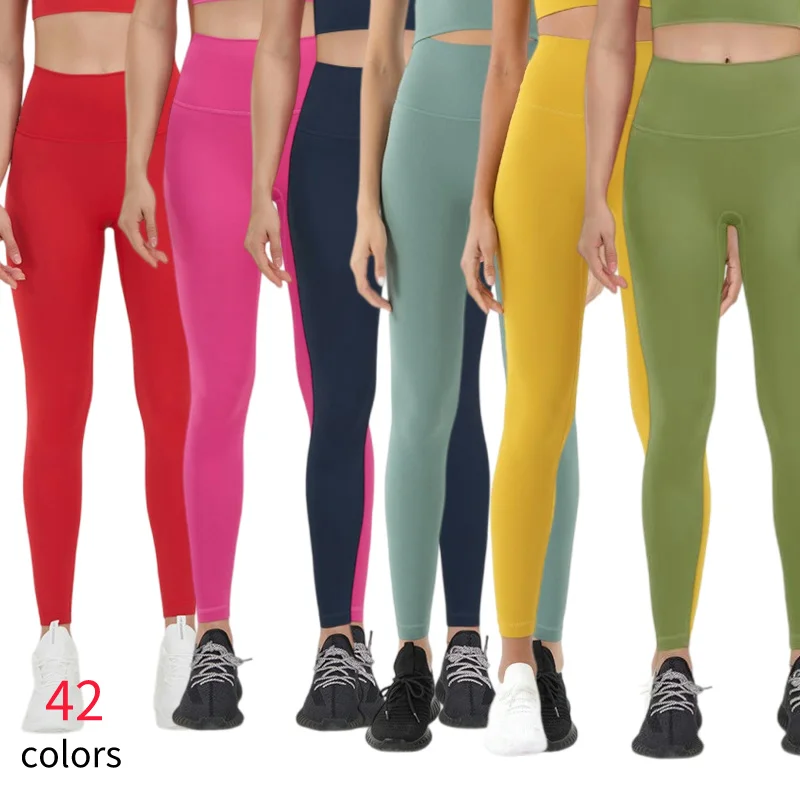 wholesale high waist nude fabric workout leggings buttery soft activewear sports tights women fitness gym yoga leggings