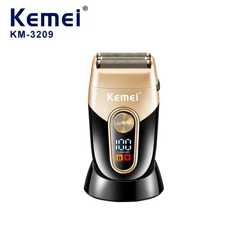 Профессиональная Беспроводная электробритва Kemei km-3209 с цифровым ЖК-дисплеем