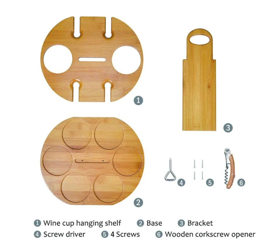 Countertop Display 2 Bottles Holder Bamboo Wine Rack