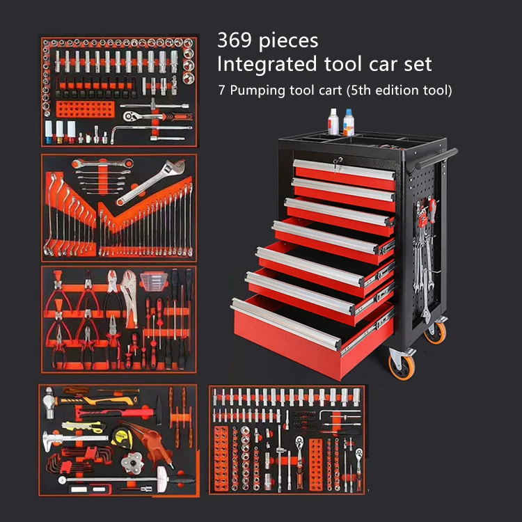 420 Pcs Tool Sets Rolling Box Heavy Duty Stainless Steel Tool Chest 7 Drawers Tool Cabinet Cart Trolley