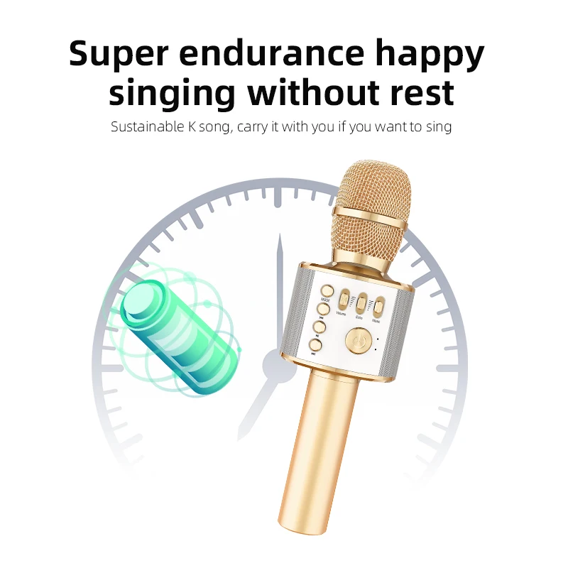 Professional Wireless Headphones Karaoke Microphone Portable Handheld USB Car Mike Music Kids Mic Windscreen Microphone