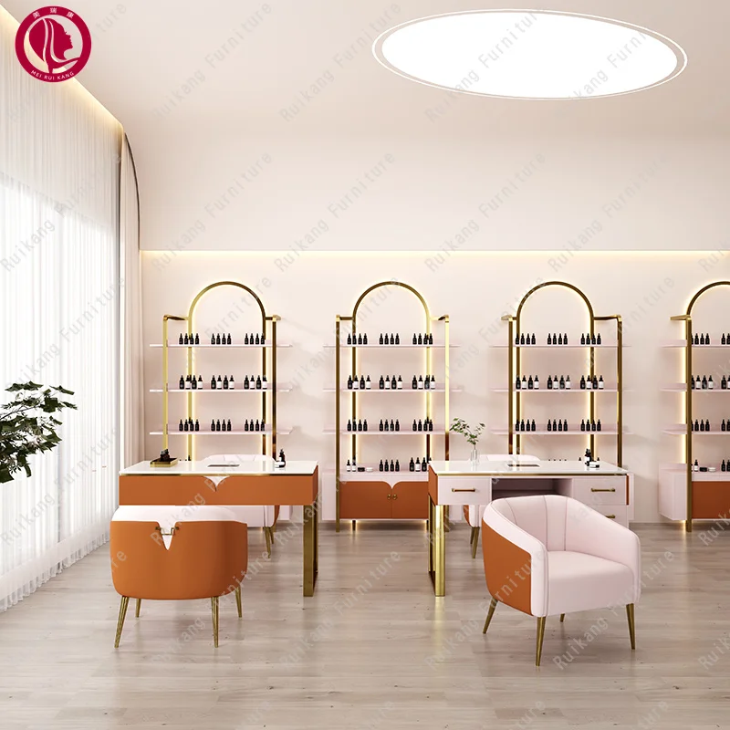 Nail Equipment Modern Luxury beauty salon furniture Makeup Desk Manicure Table Chairs Set  Nail Table With nail chair