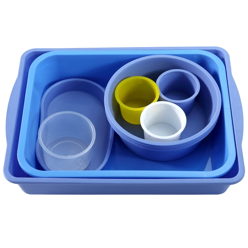 China manufacturer disposable hospital use blue medical hard plastic trays
