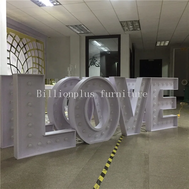 factory custom rechargeable led light marquee signs table love wedding table