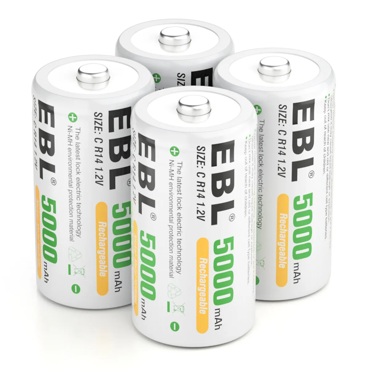R14 C Size 1.2v Rechargeable Batteries 5000mAh Rechargeable Nimh Battery Pack Nimh Battery