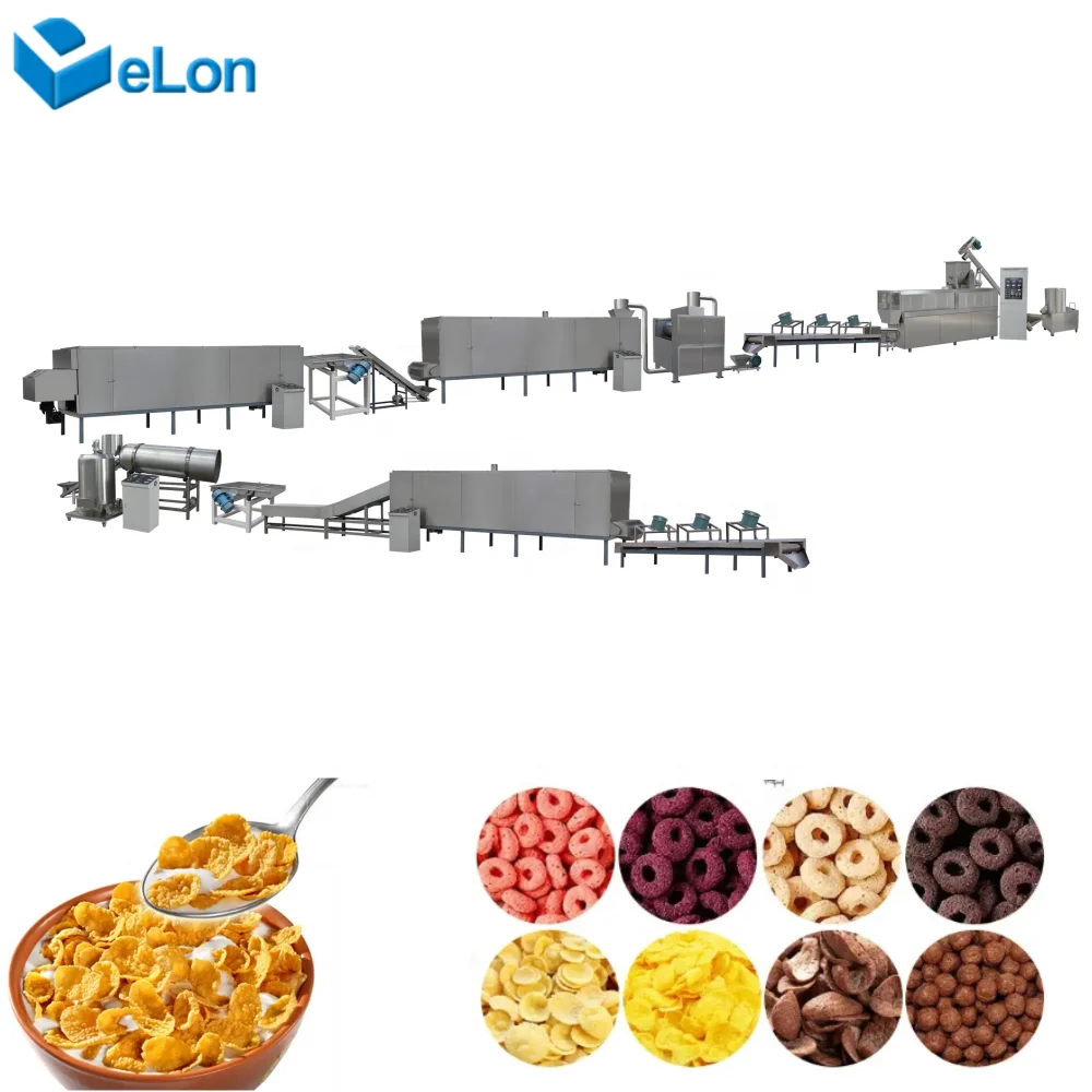 Low Cost Best Price Breakfast Cereal Extruder Snack Machine Food Snacks Corn Flakes Production Line