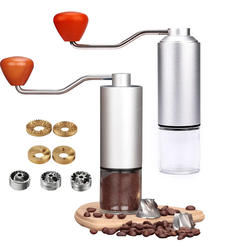 25g Capacity Mini Portable Coffee Grinder 38mm 6 cores Espresso Conical Burrs Manual Coffee Grinder Camping