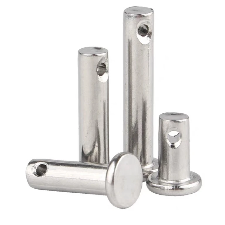 304 316 Stainless Steel Flat Head Clevis Lock Pin With Hole For Cotter Pin