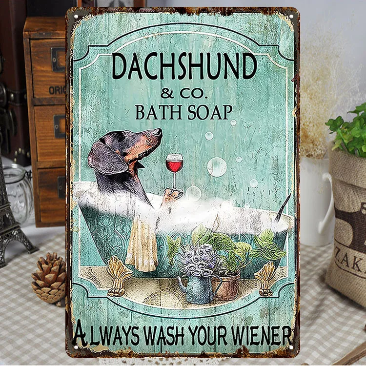 Vintage Pet Dachshund Dog Metal Art Sign Wall Tin Signs Pub Bar Living Room Home Decor Retro Metal Poster