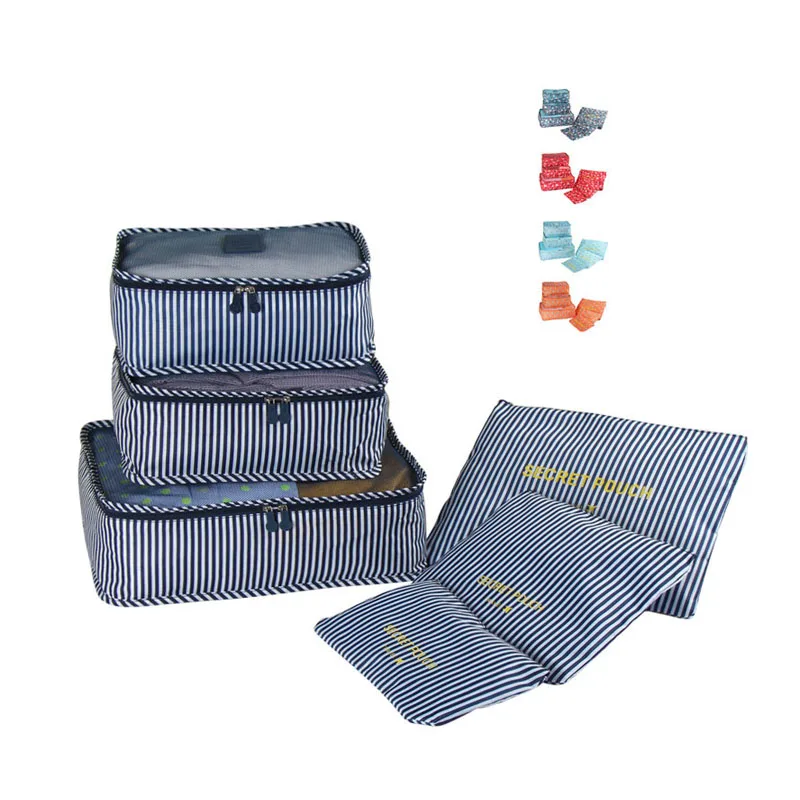 6PCS Travel Storage Bag Portable Luggage Organizer Clothes Trolley Travel Bag Set Duffle Travel Bags
