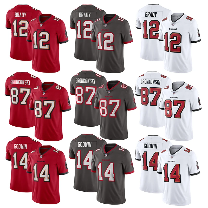 
2021 red Brady 12 american football wear custom NFL generic cotton blank league jersey American football uniform 