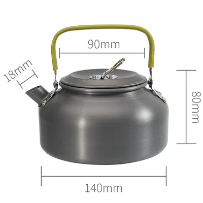 For outdoor camping hiking aluminum water kettle 0.8L portable kettle teapot