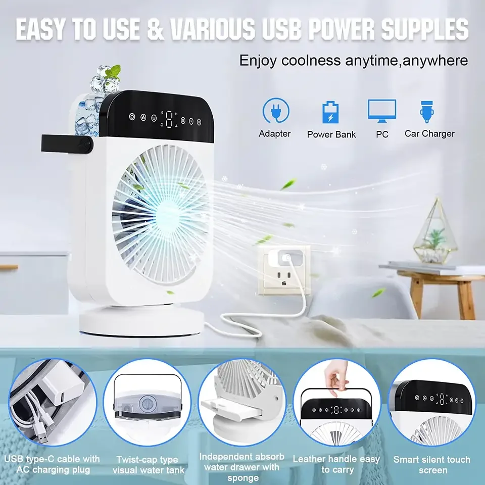 Hot Sales Portable Mini Desktop Summer Air Conditioner Small Air Cooler Popular 4 Speed Electric Usb Mini Air Cooler