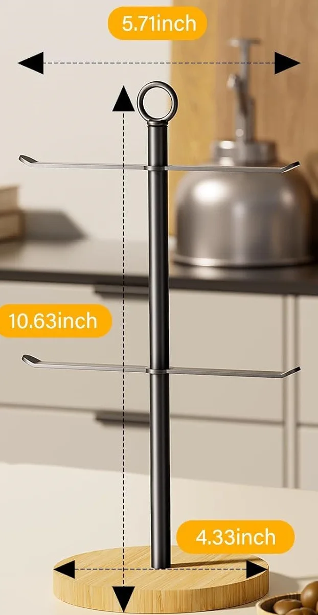 Lid storage rack kitchen countertop cup lid storage rack entrance key watch storage rack iron and wood combination bracket