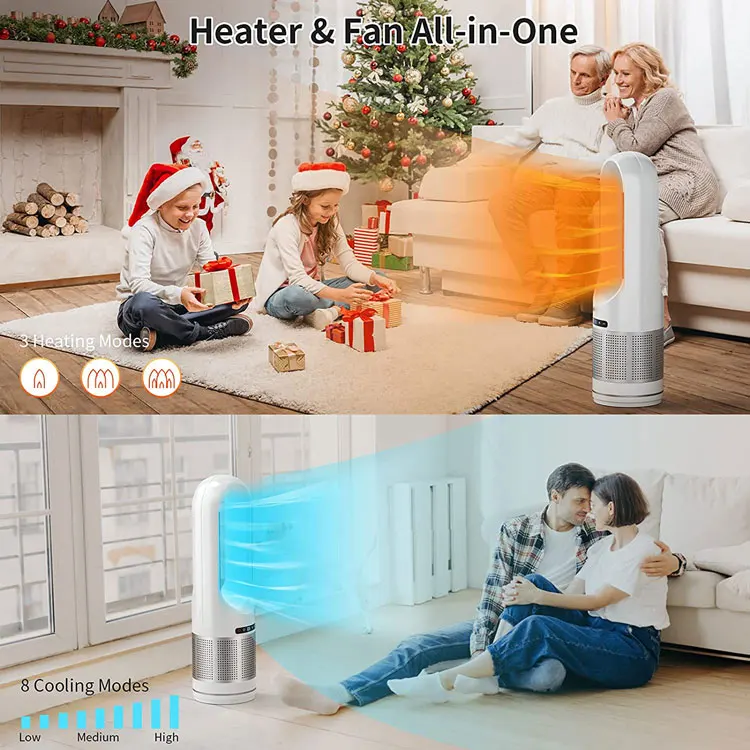 Wholesale Air Cooling Bladeless Fan Hot Cold Portable with hepa 13 Filter Electric Air Cooling Bladeless Fan Heater