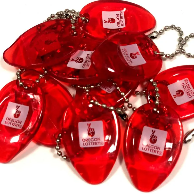 PTLS-003 customized logo plastic lottery ticket scraper with keychain