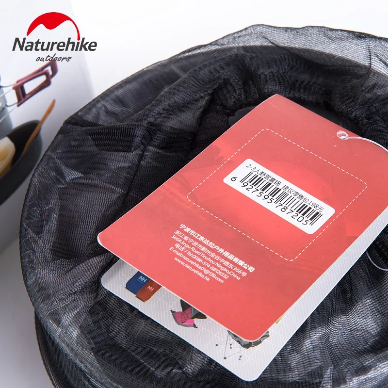 Naturehike Outdoor Tableware Hiking  Camping Cookware Set 4 in 1 Picnic  2-3 preson camping cooking set