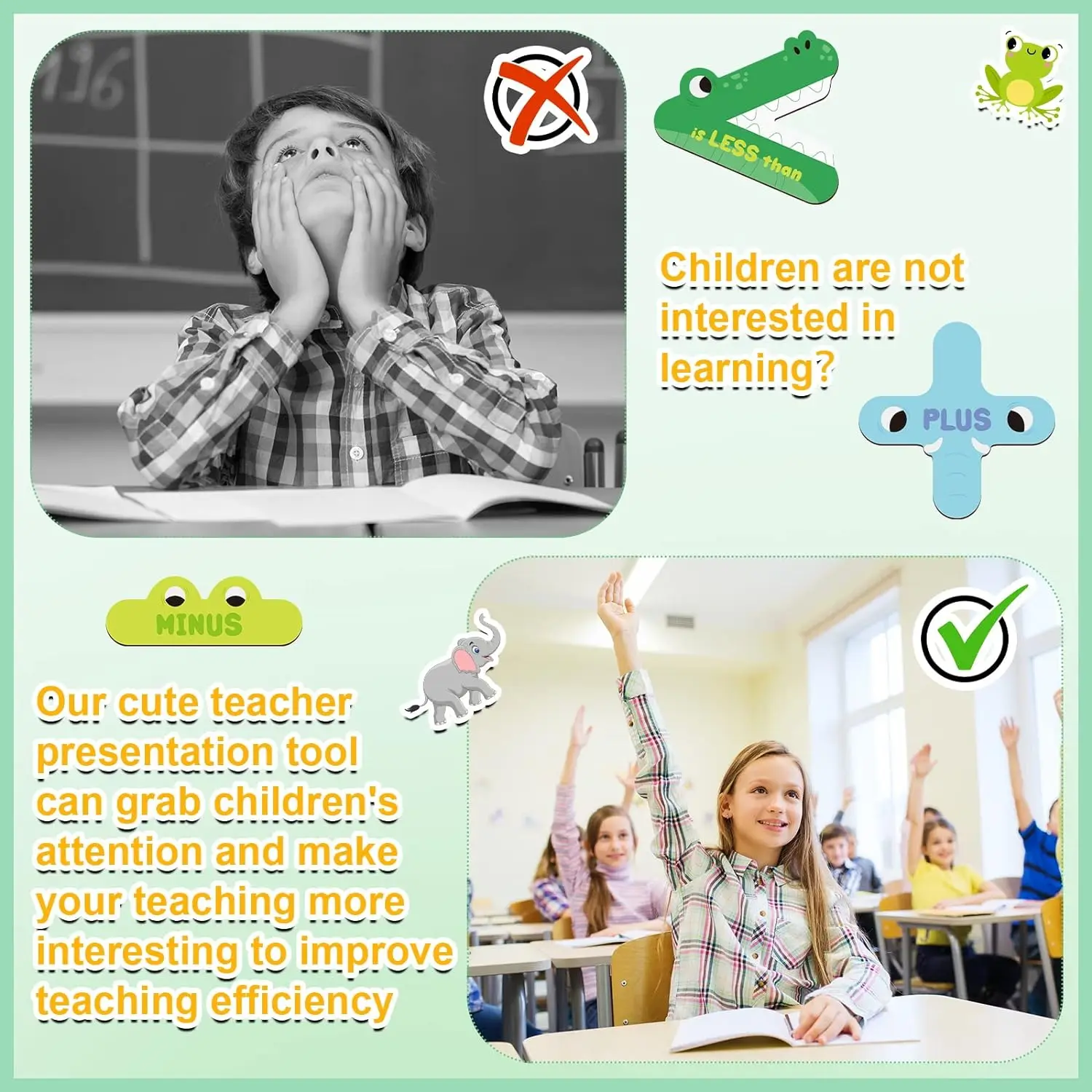 Math Sign Magnetic Teacher Tools Educational Math Symbols Greater Than and Less Than Math Magnets for Teacher School Classroom