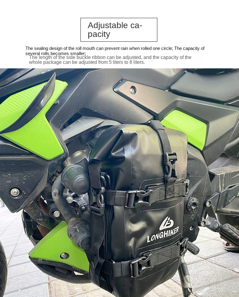 Motorcycle  Bars Pack Waterproof Side Bag  Pannier Bag Tail  Bumper Bag