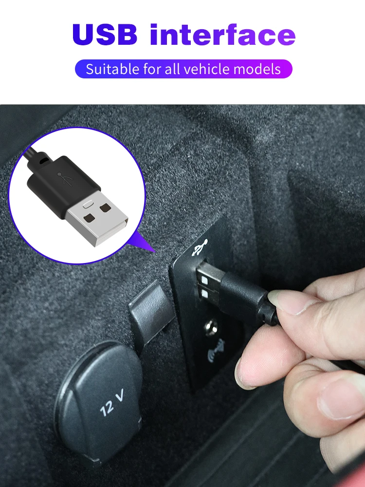 Ruitaisen Universal Car Accessories Decorative Light USB Charging Laser Ambient Foot Lamp Auto Music Rhythm Atmosphere Light