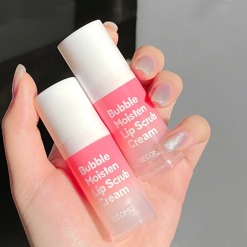 GECOMO Private Label Exfoliating Pink Lip Scrub Caring Peeling Bubble Up Moisturizing Rosy And Glossy Lip Oil