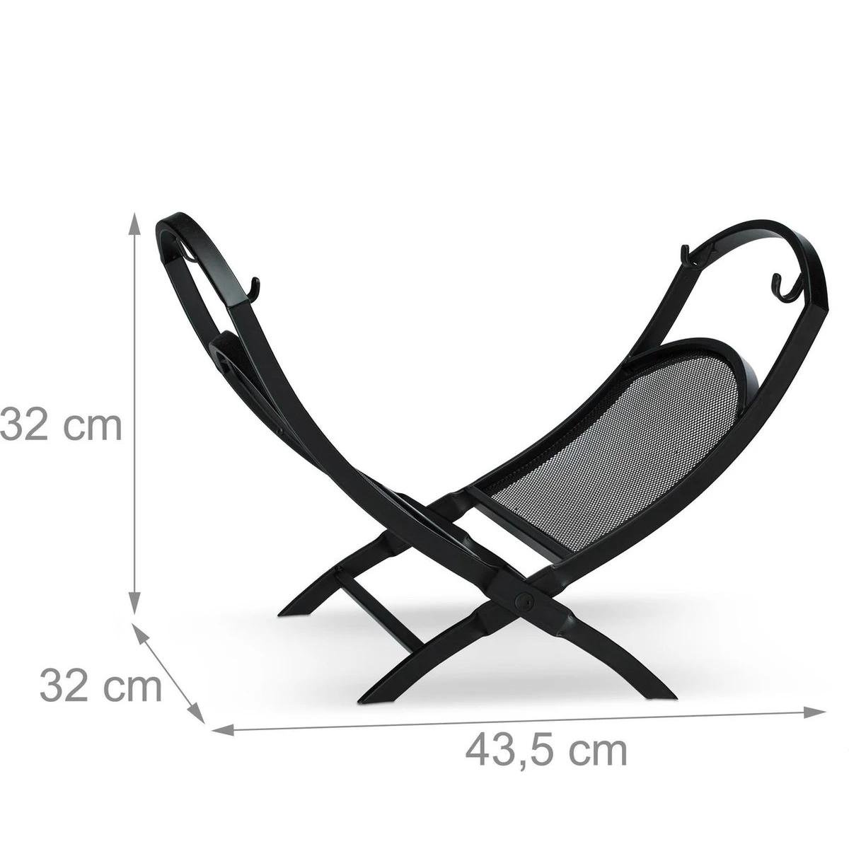 Free Standing Black Iron Firewood Log Storage Rack Firewood Rack