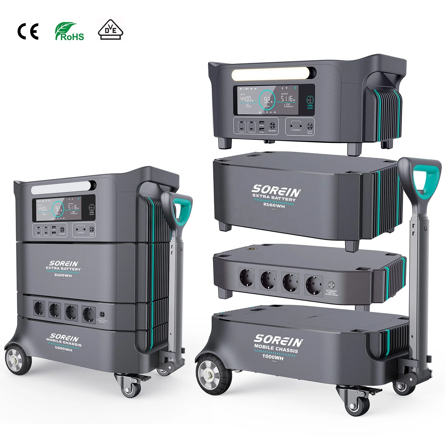 Sorein 4400w Portable 220v Battery Power Station Bank Solar for Home Outdoor
