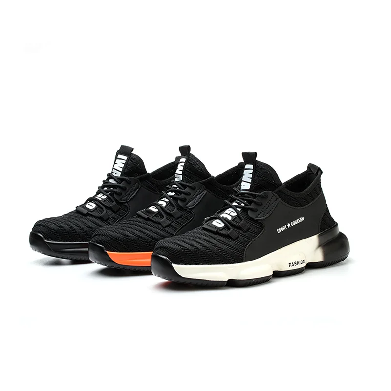 Dinggu Flyknitting Upper Soft and Comfortable Anti Stabbing Steel Toe Lightweight Safety Shoes