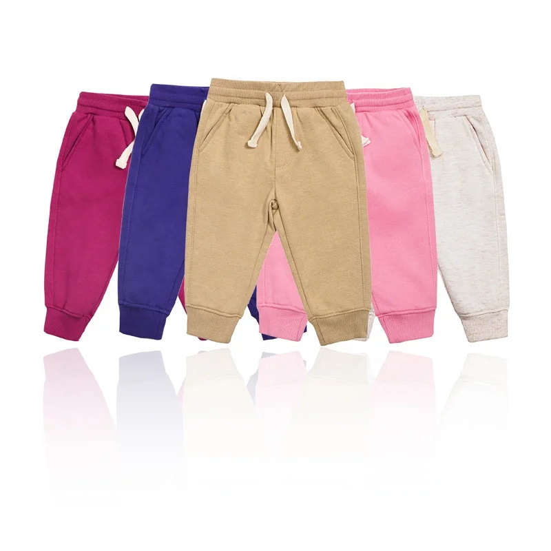 solid color spring autumn boys girls single side velvet thread pants