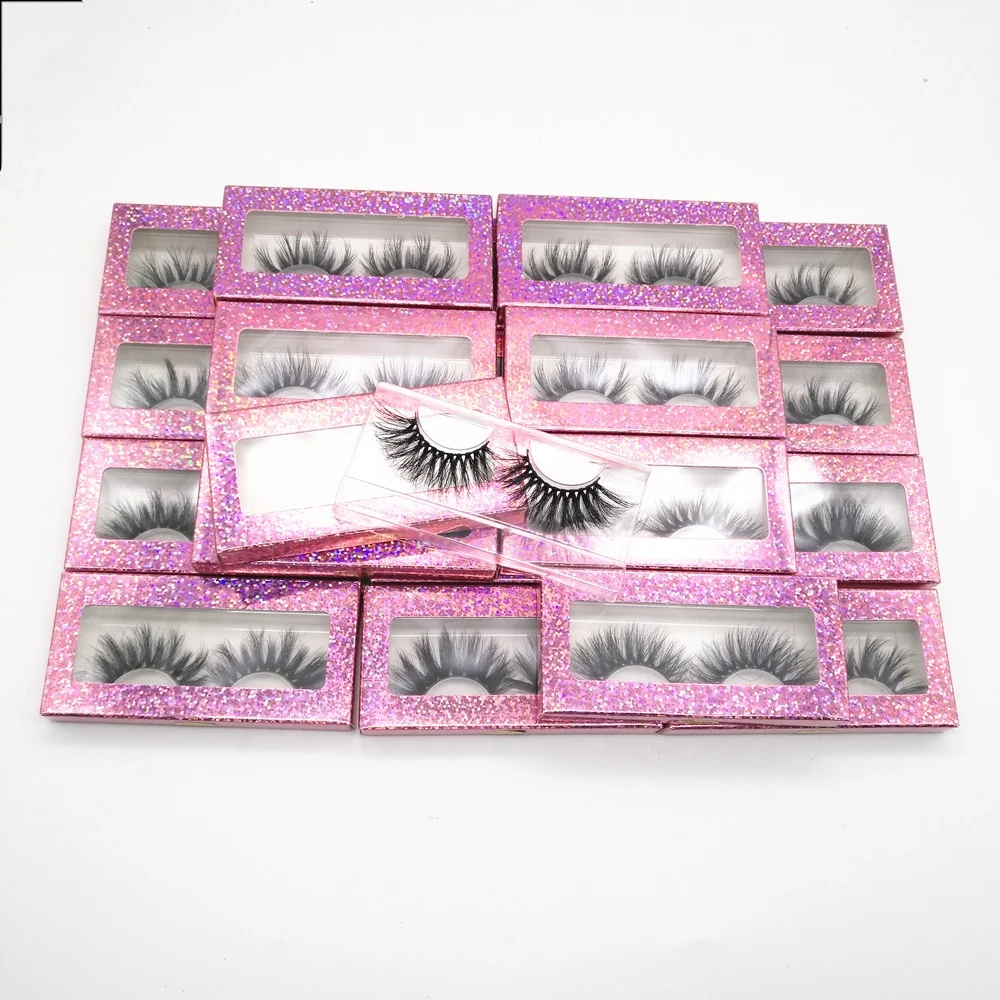 wholesale factory private label  with free package Custom Logo Human Hair Eyelashes Natural 3D 20mm 25 mm Mink Eyelashes