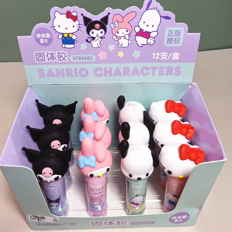Student Stationery solid gum, Mini KT glue stick, Anime melody kuromi glue stick for girls