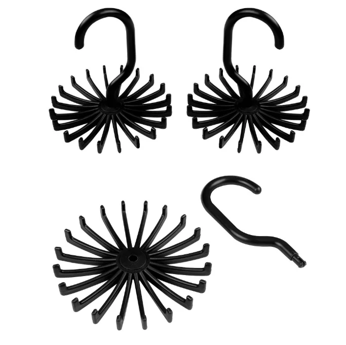 20 hooks rotated plastic hangers for scarf and sock holder