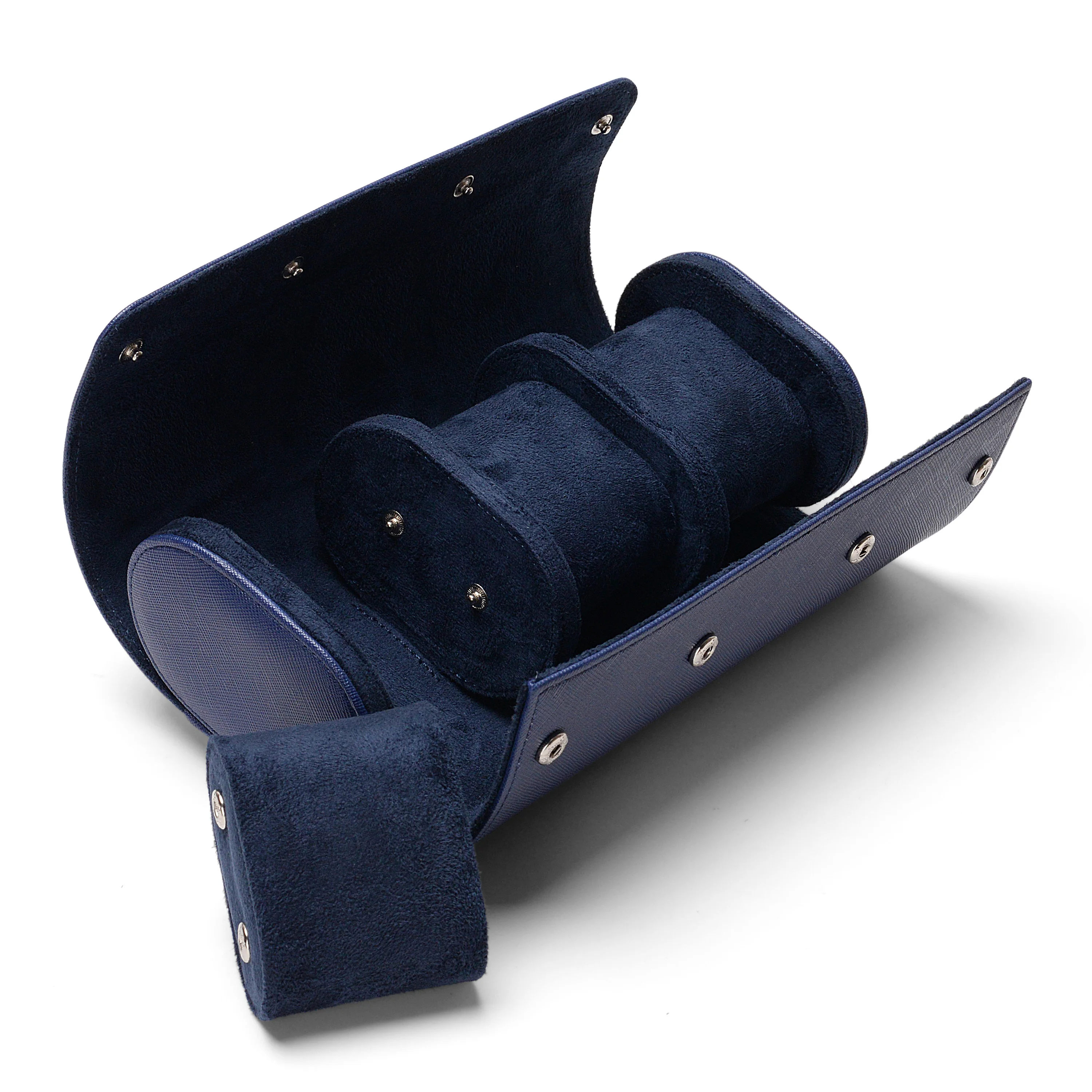 Ysure Genuine Leather Watch Roll Leather 3 Slots Watch Travel Roll Box Custom Logo Travel Watch Roll Case for Men