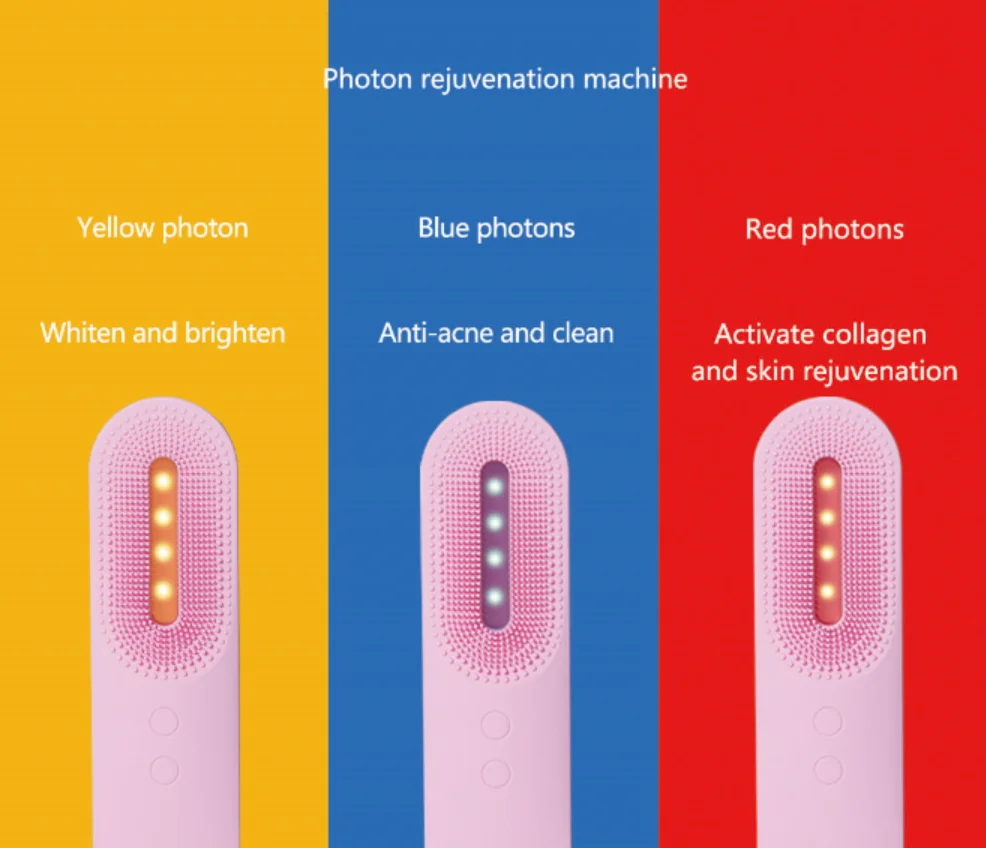 Sonic Vibrating Silicone Facial Cleansing Brush Waterproof Exfoliating Face Brush for Beauty for UK & US Plugs