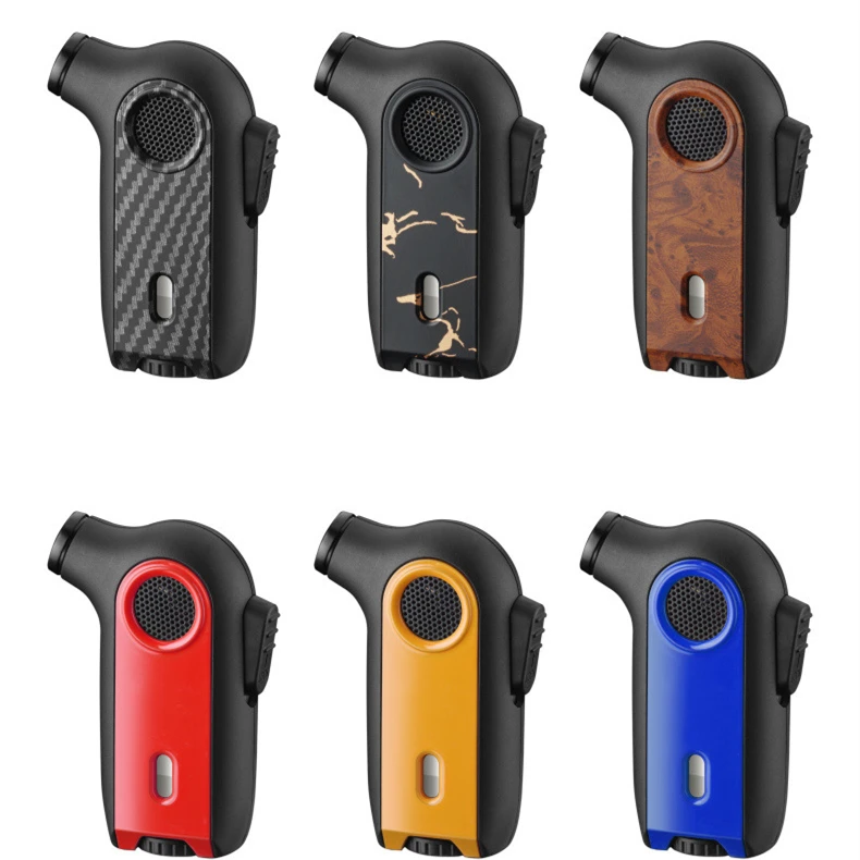 New Style mini 360-degree inverted ignition gas torch lighter windproof safety lock visual window lighter for BBQ cigar