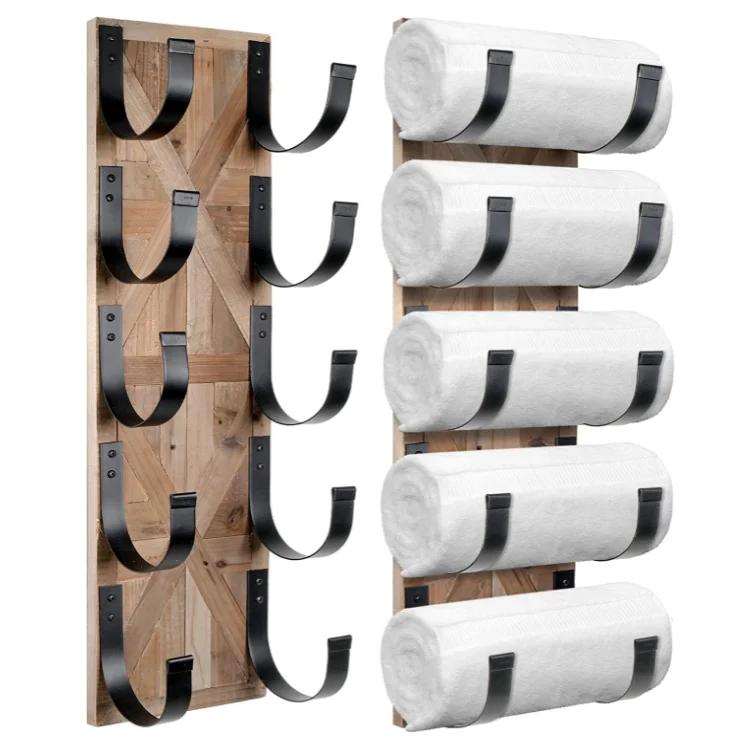 farmhouse towel holder wall mounted  country bathroom decor  towel rack bathroom