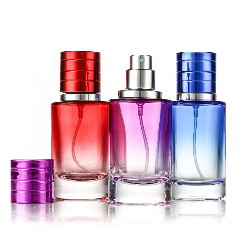 New Design Cylinder Round Glass Bottle Perfume 30 Ml 50 Ml 100 Ml Cologne Bottles For Men With Cap