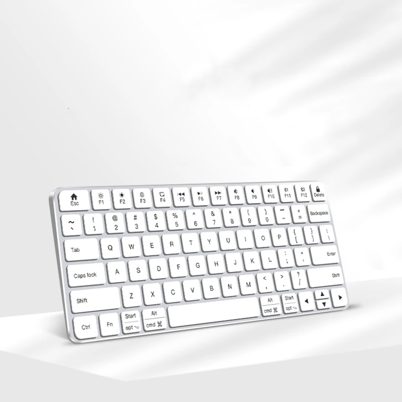 78 Keys Aluminum Alloy Wireless Blue-tooth Keyboard For iMac Laptop Computer Tablet Rechargeable Keyboard Apple Replacement