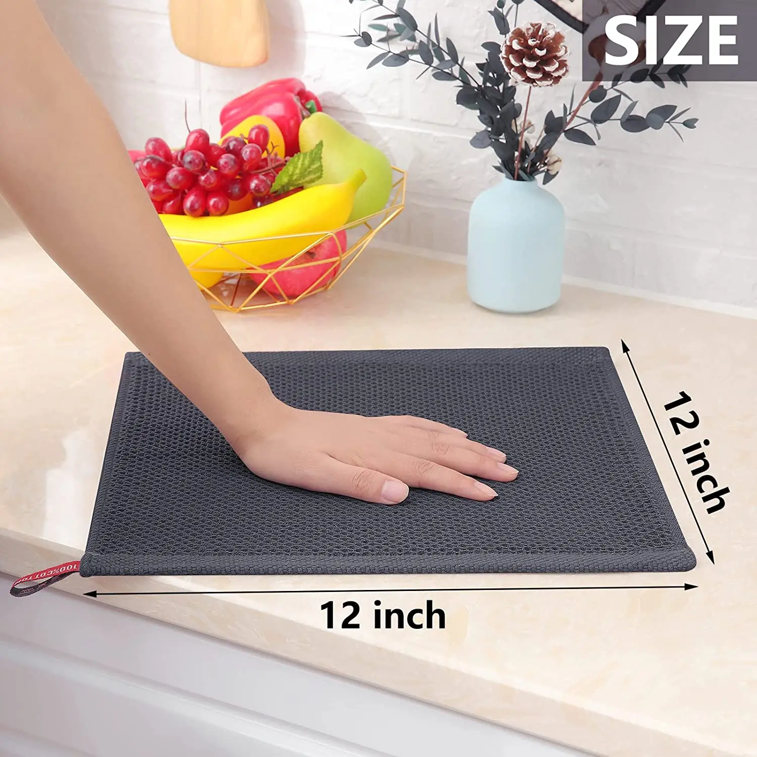 Wuxi Ivy Textile 100% Cotton Waffle Weave Kitchen Dish Cloth Ultra Soft Absorbent Quick Drying Dish Towel Kitchen  Kitchen Towel