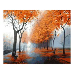 Wholesale maple leaf oil painting by numbers handpainted canvas 3d wall painting