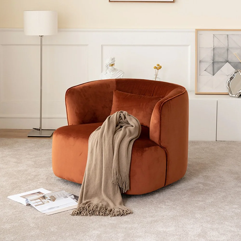 Nordic Luxury Living Hotel Lounge Furniture Armchair Chair Modern Boucle Fabric Single Sofa Accent Chair