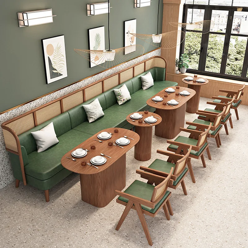 New Design Restaurant Furniture Solid Wood Booths Bench Seat Wall Style Seating Booth Sofa Chair And Table