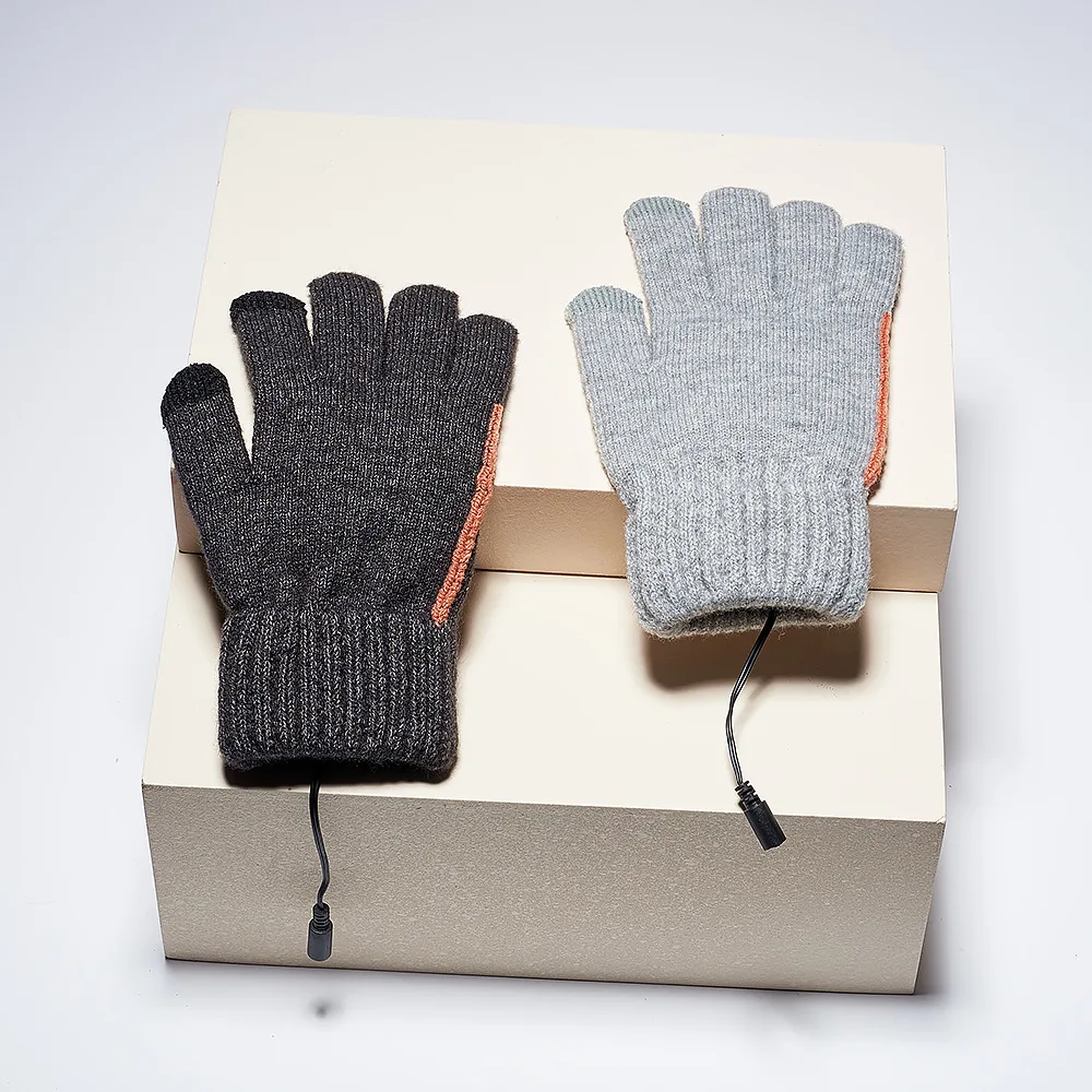 USB electric heating warm ski gloves winter heating knitted gloves